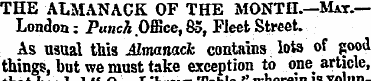 THE ALMANACK OF THE MONTH.—Mat.— London:...