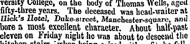 versity college, on the body of Thomas W...