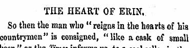 THE HEART OF ERIN. So then the man who "...