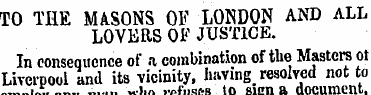 to the masons of London and all lovers o...