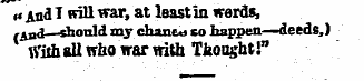 « And 1 will war, at least in wards, (An...