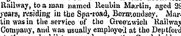 Railway, to a man named Reubin Martin, a...