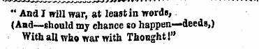 " And I will war, at least in words, (An...