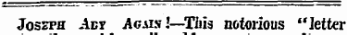 Joseph Act AcaisI—This notorious "letter