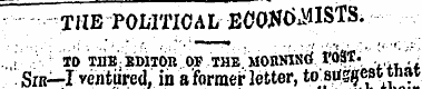 THE POLITICAL ECOtfO^ISTS. •TO THE EDITO...