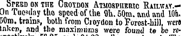 Speed on the Crotdon Atmospheric Railway...