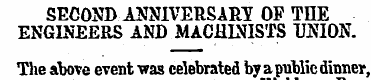 SECOND ANNIVERSARY OF THE ENGINEERS AND ...
