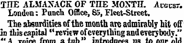 THE ALMANACK OF THE MONTH. August. Londo...