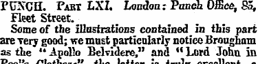 PUNCH. Part LXI. London: Panel. Office, ...