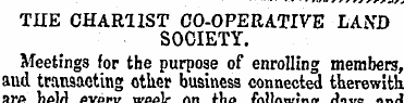 TIIE CHAR11ST CO-OPERATIVE LAND SOCIETY....