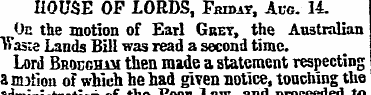 HOUSE OF LORDS, Fstoat, Ace. 14. On the ...