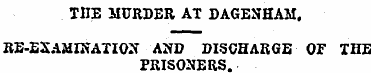 THE MURDER AT DAGESTHAM, RE-EXAMINATION ...