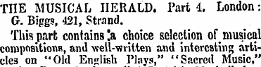TIIE MUSICAL HERALD. Part 4. London: G. ...