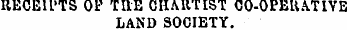 RECEIPTS OP THE CHARTIST CO-OPERATIVE LAND SOCIETY.