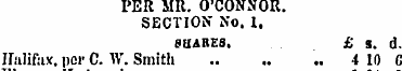 PER MR. O'CONNOR. SECTION No. 1. suabes....