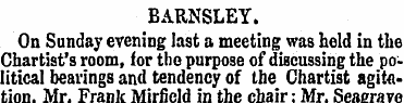 BxiRNSLEY. On Sunday evening last a meet...