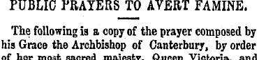 PUBLIC PRAYERS TO AVERT FAMINE. The foll...