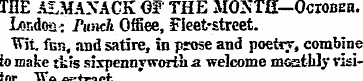 THE ALMANACK OF THE MONTE— Octobeu. Lond...