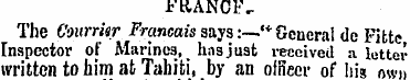 FRANCFThe Courrier Francais says:—'* Gen...