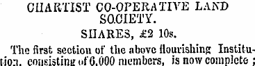 CHARTIST CO-OPERATIVE LAND SOCIETY. SHAR...