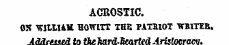 ACROSTIC. 05 Wltll&K HOWITT THE PATEIOT ...