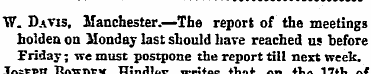 W. Davis, Manchester.—The report of the ...