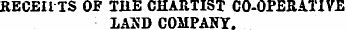 KECEIl TS OP THE CHARTIST CO-OPERATIVE LAND COMPANY.