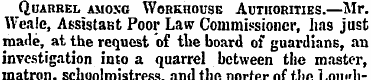 QOAHREL AMONG WORKHOUSE AUTHORITIES.—Mr....
