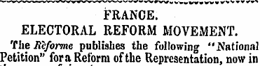 FRANCE. ELECTORAL REFORM MOVEMENT. 'thef...