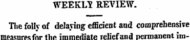 WEEKLY REVIEW. Tlie foll y of delay ing ...