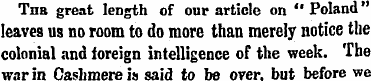 The great length of our article on " Pol...