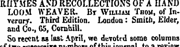 RHYMES AND RECOLLECTIONS OF A HAND LOOM ...