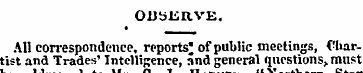 OBSERVE. All correspondence, reports; of...