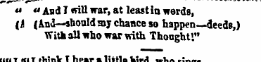 « « And T will war, at least in words, {...