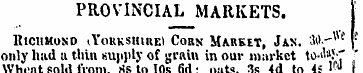 PROVINCIAL MARKETS. Richmond iYorkshire)...