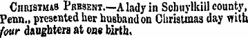 Christmas Present.—A lady in Schuylkill ...