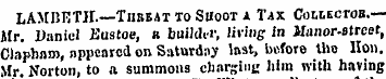 LAMBETH.—Threat to Suoot a Tax CottEcroa...