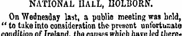 NATIONAL HALL, HOLBORN. On Wednesday las...