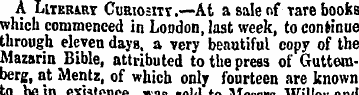 A Literirv Curiosity.—At a sale of tare ...