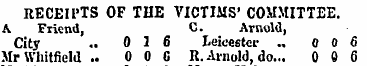 RECEIPTS OF THE VICTIMS' COMMITTEE. A Fr...