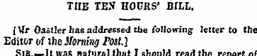 THE TEN HOURS' BILL. {Ur Oastler has add...