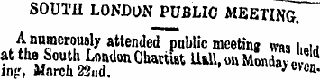 SOUTH LONDON PUBLIC MEETING. A numerousl...