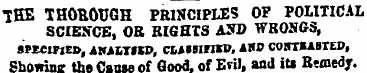 THE THOROUGH PRINCIPLES OF POLITICAL SCI...
