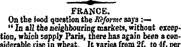 FRANCE. On the food question the Reforme...