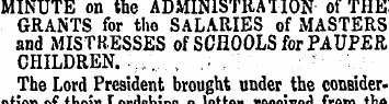 MINUTE on the ADMINISTRATION of THE: GRA...