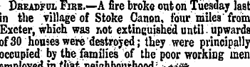 Dbeadfci, Firs.—A fire broke ont on Tues...