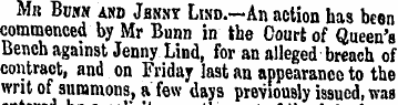 Mr Bum and Jbnnt Lino.—An action has bee...
