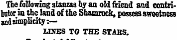 The following stanzas by an old friend a...