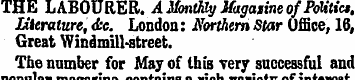 THE LABOURER. A Monthly Magazine of Poli...