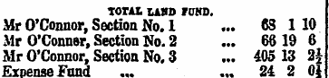 TOTAL LAUD f OND. Mr O'Connor, Section N...